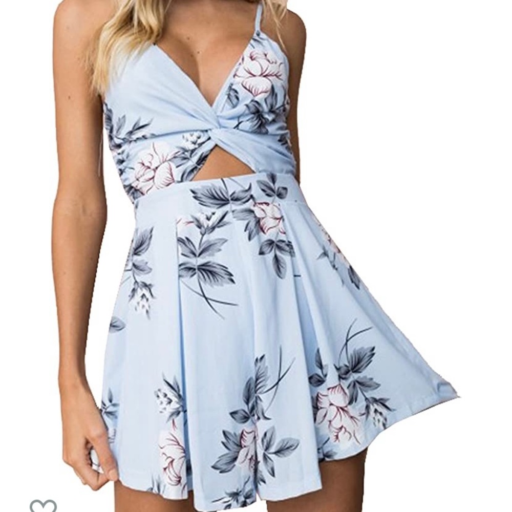 Women’s V-Neck Floral Spaghetti Strap Romper